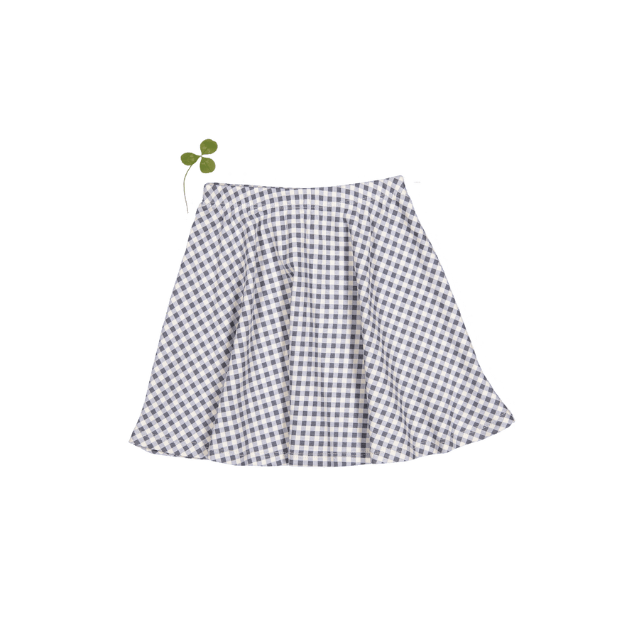 The Printed Skirt - Steel Gingham