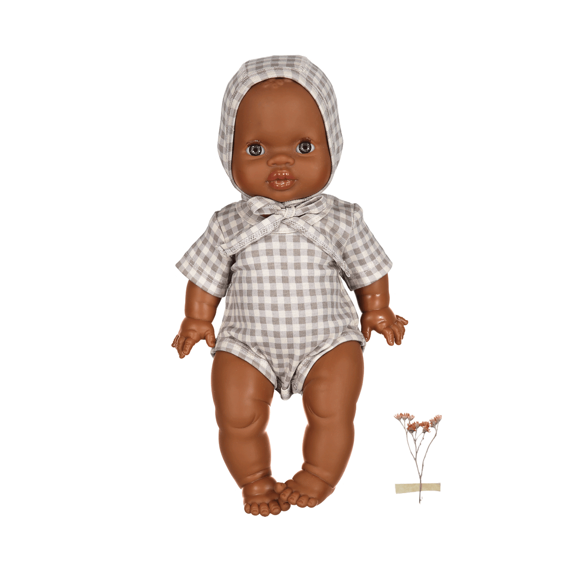 The Printed Doll Clothes - Taupe Gingham