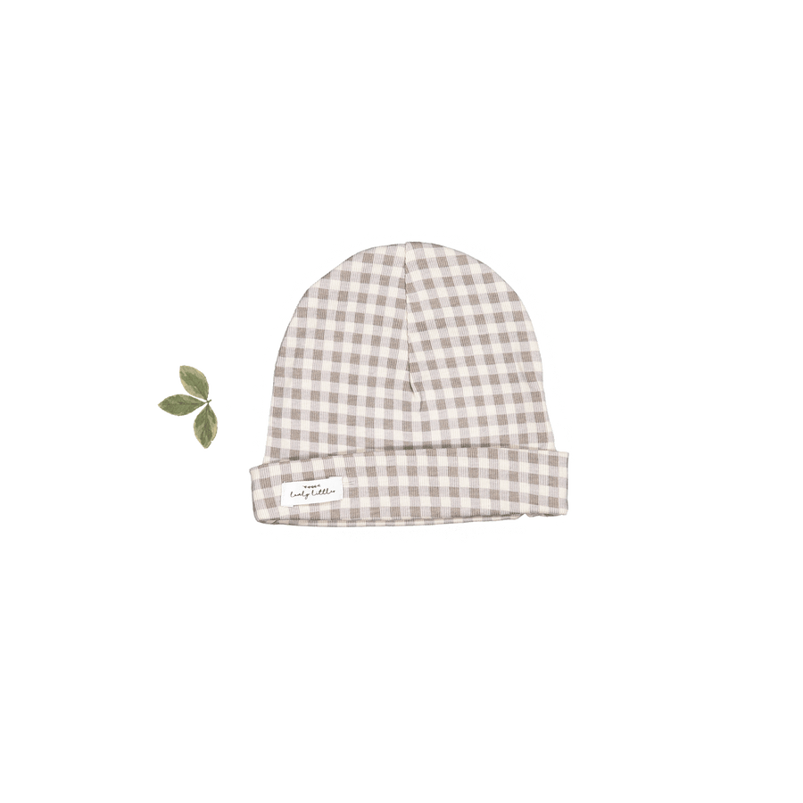 The Printed Hat - Taupe Gingham