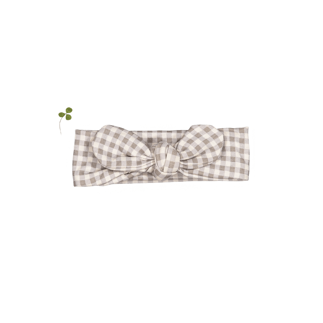 The Printed Headband  - Taupe Gingham