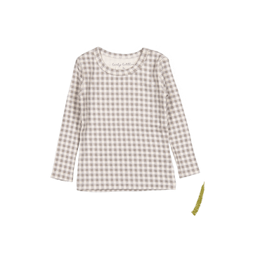 The Printed Long Sleeve Tee - Taupe Gingham