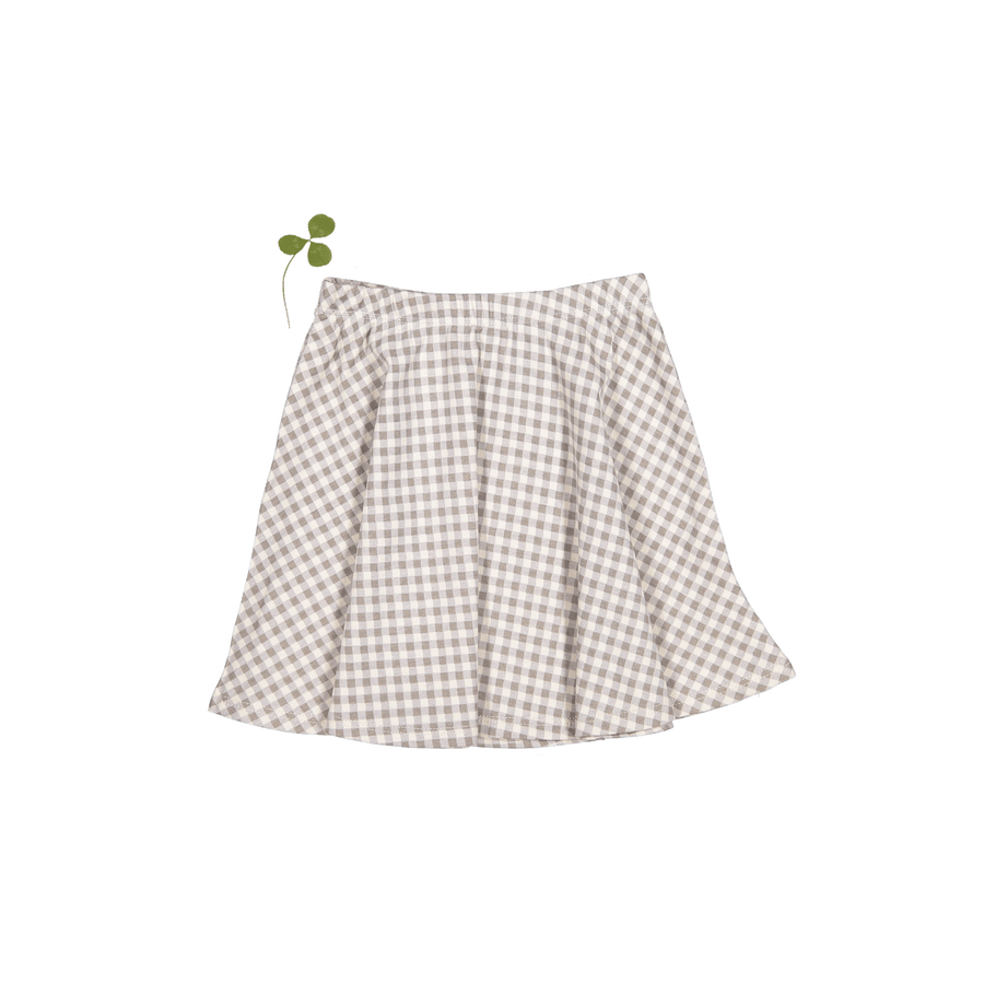 The Printed Skirt - Taupe Gingham