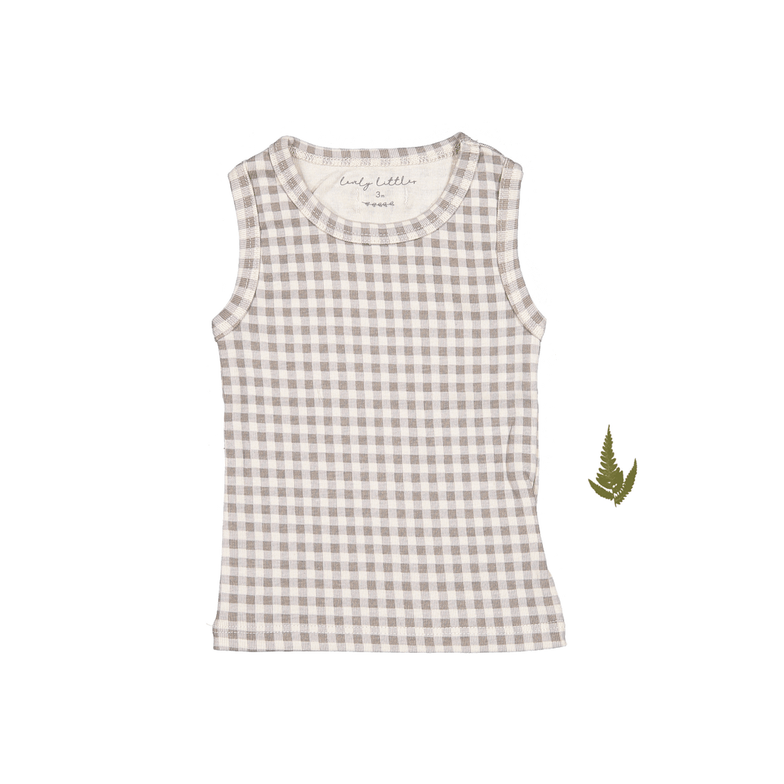 The Printed Tank - Taupe Gingham